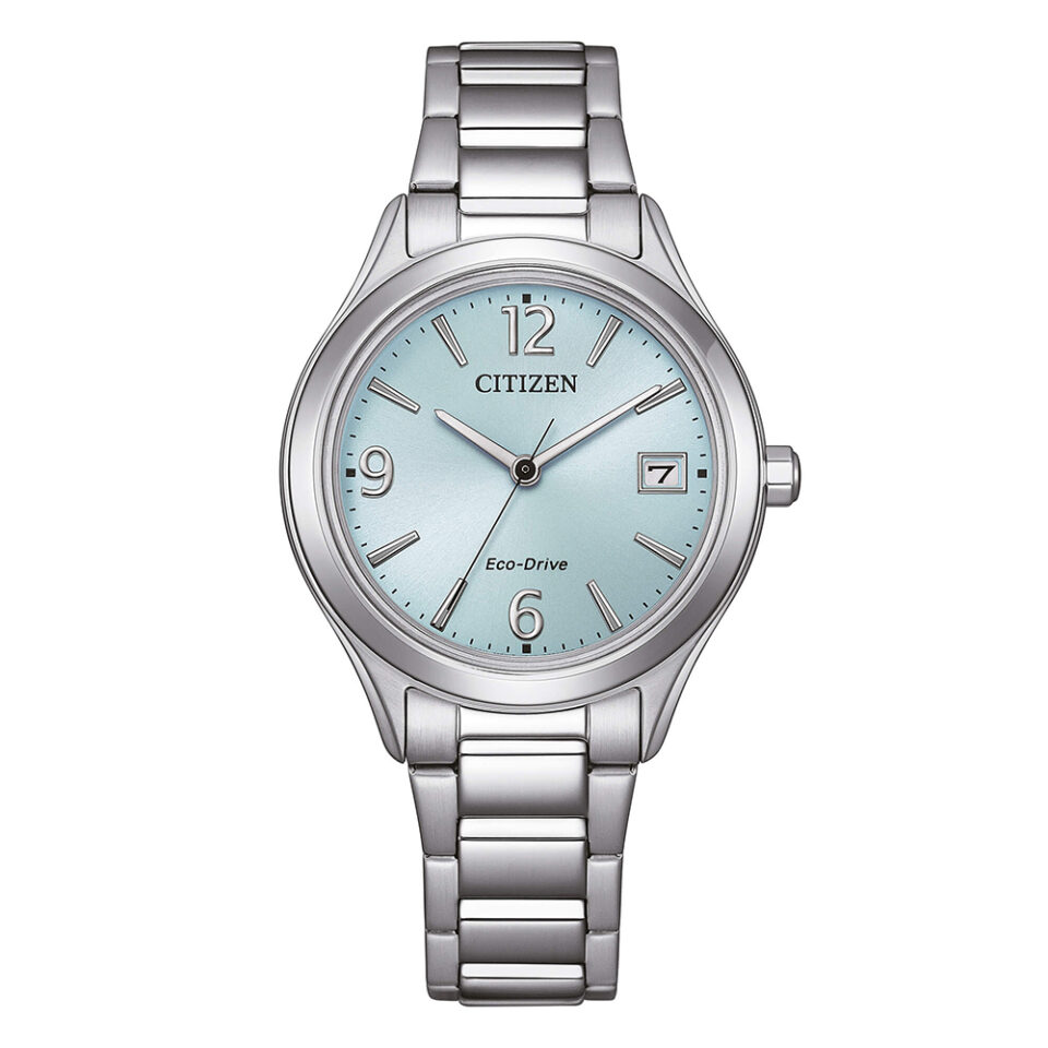 Orologio-Citizen-OF-Eco-Drive-Lady-Sporty-33mm-Bracciale-Acciaio-quadrante-Azzurro-FE6121-67L