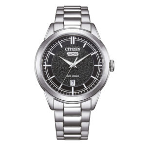 Orologio-Citizen-OF-Elegant-Eco-drive-Uomo-39mm-Giorno-Data-Bracciale-Acciaio-Quadrante-Nero-AW0151-85E