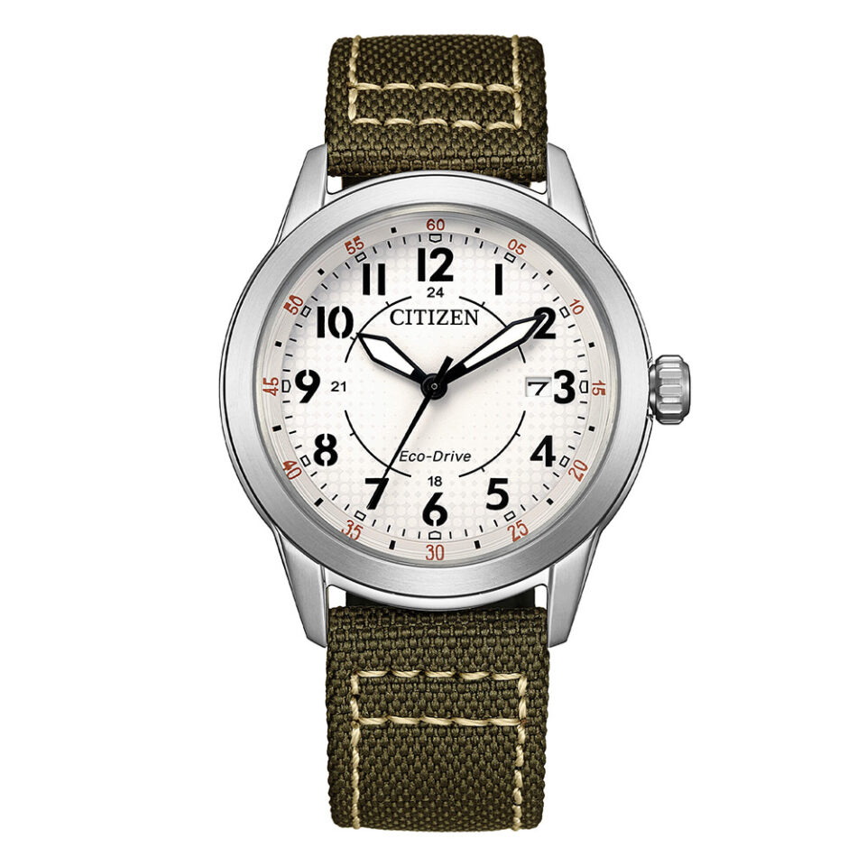 Orologio-Citizen-OF-Field-Uomo-39mm-Eco-Drive-Cinturino-Pelle-quadrante-Bianco-AW1870-08A.