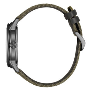 Orologio Citizen OF Field Uomo 39mm Eco Drive PVD Grigio scuro Cinturino Pelle quadrante Verde Militare AW1877-09X-2