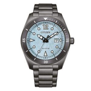 Orologio-Citizen-OF-Marine-Sport-Eco-Drive-42mm-Bracciale-Acciaio-PVD-Nero-Quadrante-Azzurro-AW1887-56L