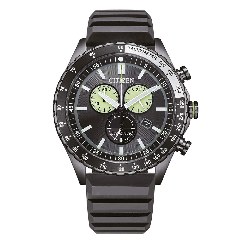 Orologio-Citizen-OF-Marine-Uomo-Crono-Cinturino-Gomma-Quadrante-Nero-AT2565-05E