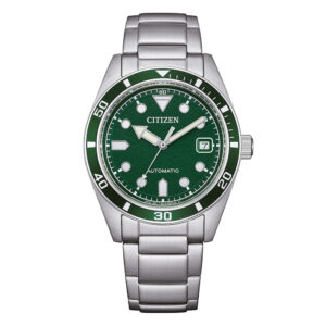 Orologio-Citizen-OF-Mechanical-Marine-38mm-Unisex-Automatico-Bracciale-Acciaio-Quadrante-Verde-NJ0220-52X