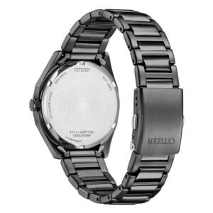 Orologio Citizen OF Metropolitan Eco Drive Unisex 38mm Bracciale Acciaio PVD Nero Quadrante Nero BM7625-80H-1