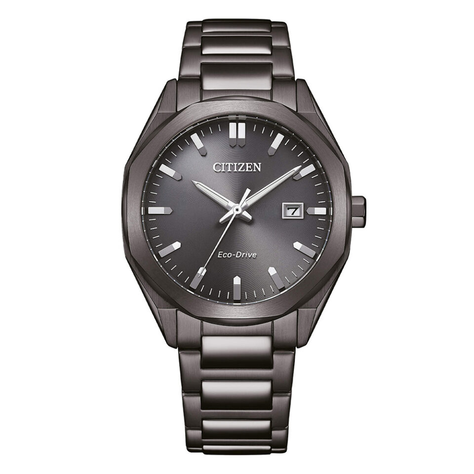 Orologio-Citizen-OF-Metropolitan-Eco-Drive-Unisex-38mm-Bracciale-Acciaio-PVD-Nero-Quadrante-Nero-BM7625-80H.