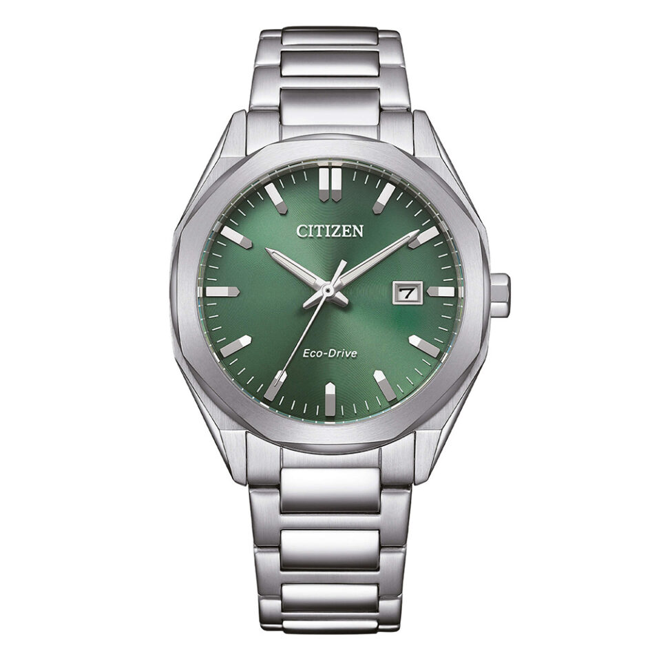 Orologio-Citizen-OF-Metropolitan-Eco-Drive-Unisex-38mm-Bracciale-Acciaio-Quadrante-Verde-BM7620-83Y.
