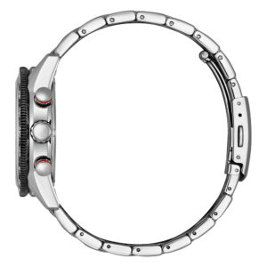 Orologio Citizen OF Vintage Racing Unisex Crono Eco Drive Bracciale Acciaio Quadrante Nero CA4714-55E-2