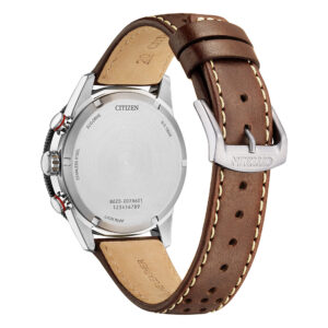 Orologio Citizen OF Vintage Racing Unisex Crono Eco Drive Cinturino Pelle Marrone Quadrante Bianco CA4714-04A-1