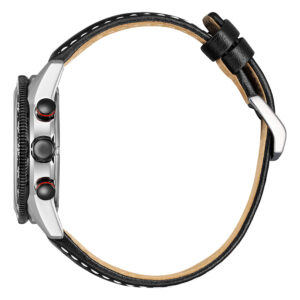 Orologio Citizen OF Vintage Racing Unisex Crono Eco Drive Cinturino Pelle Nera Quadrante Nero CA4717-06E-2