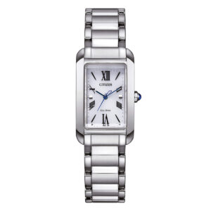 Orologio-Citizen-Lady-Eco-Drive-Rettangolare-Bracciale-Acciaio-Quadrante-Bianco-EW5620-55A
