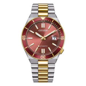 Orologio-Citizen-Tsuyosa-Automatico-Uomo-Bracciale-Acciaio-Bicolore-Quadrante-Rosso-NJ0234-58X