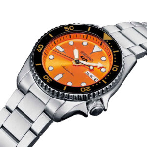 Orologio Seiko 5 Sport Automatico Arancio 38mm cassa e bracciale Acciaio SRPK35K1-1