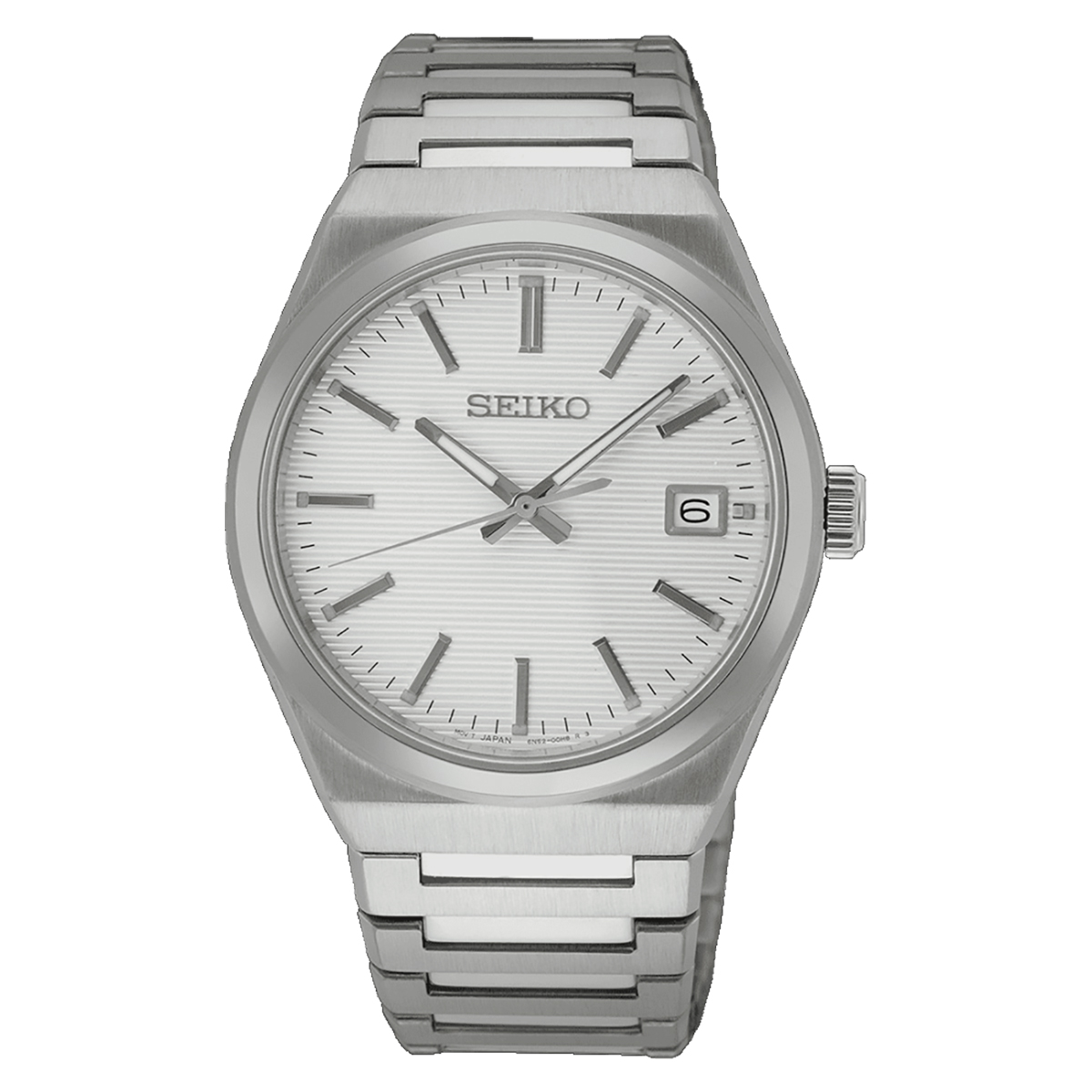 Orologio-Seiko-Classic-1970-Quarzo-Quadrante-Bianco-Bracciale-Acciaio-SUR553P1