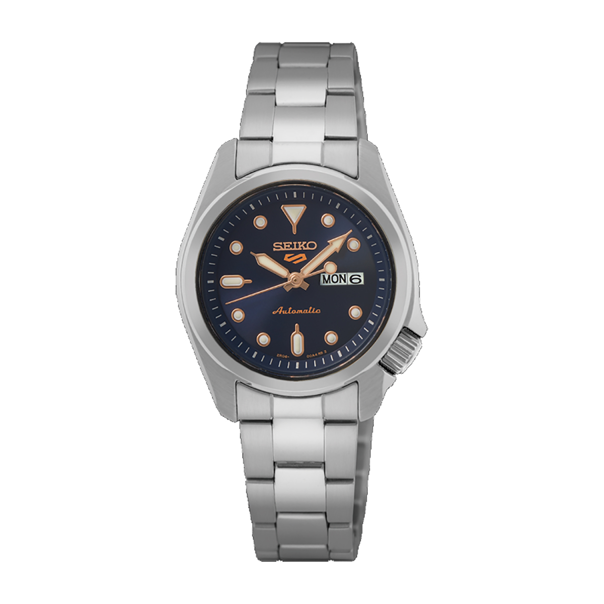 Orologio-Seiko-Sport-5-Donna-Automatico-28mm-cassa-e-Bracciale-Acciaio-Quadrante-Blu-SRE003K1.