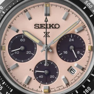 Orologio-uomo Seiko-Prospex-Speedtimer-Crono-Ricarica-Solare-in Acciaio-Quadrante-Rosato-SSC963P1