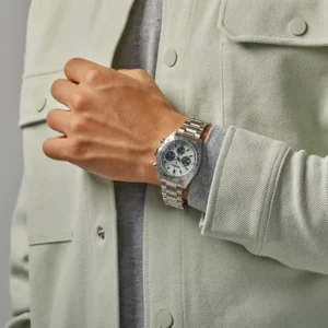 Orologio-uomo Seiko-Prospex-Speedtimer-Crono-Ricarica-Solare-in Acciaio-Quadrante-verde menta-SSC965P1