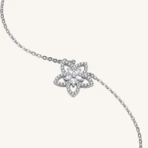 collana con ciondolo fiore rosato gaia rzga83 argento 925 e zirconi