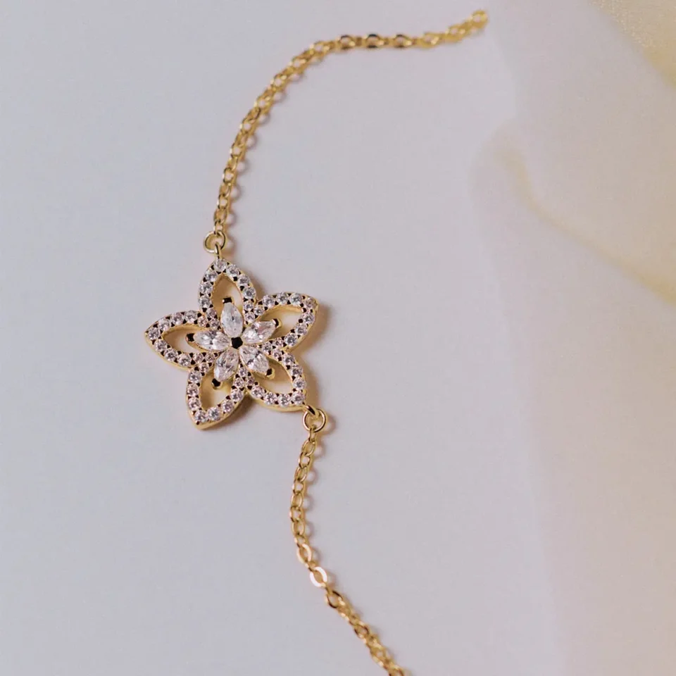 collana ciondolo fiore argento placcato oro giallo rosato gaia rzga84