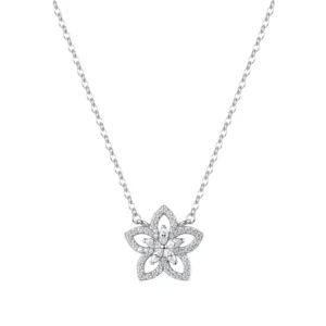 collana donna con fiore rosato gaia rzga83 argento 925 e zirconi