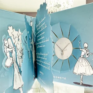 confezione regalo collana comete gioielli oro bianco 375 con acquamarina goccia e diamante kglq002