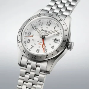 Orologio-Seiko-5-Sport-GMT-Explorer-Automatico-Quadrante-Bianco-Bracciale-Acciaio-SSK059K1.