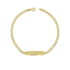 bracciale uomo ragazzo oro giallo 375 9 kt con targhetta personalizzabile