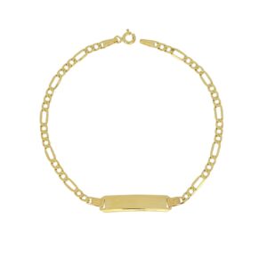 bracciale uomo ragazzo oro giallo 375 9 kt con targhetta personalizzabile