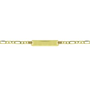 bracciale uomo ragazzo oro giallo 375 9 kt con targhetta personalizzabile