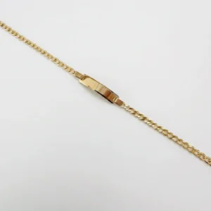 bracciale uomo ragazzo oro giallo 375 9 kt con targhetta personalizzabile