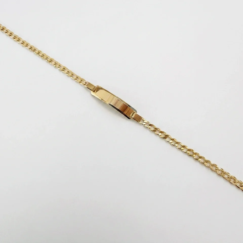 bracciale uomo ragazzo oro giallo 375 9 kt con targhetta personalizzabile