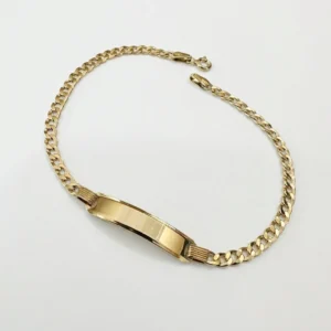 bracciale uomo ragazzo oro giallo 375 9 kt con targa personalizzabile