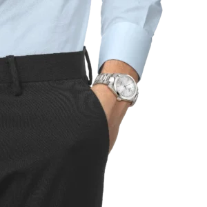 orologio tissot gentleman 38mm argento automatico indossato