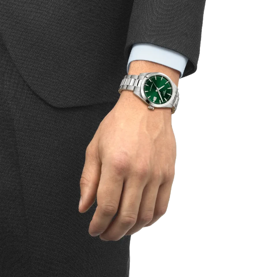 orologio tissot gentleman 38mm verde automatico indossato