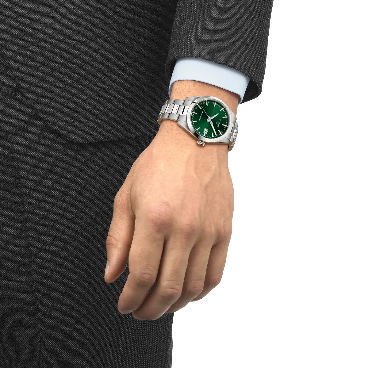 orologio tissot gentleman 38mm verde automatico indossato
