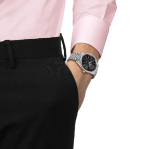 indosso Orologio uomo Tissot Visodate acciaio con quadrante nero t157.407.11.051.00