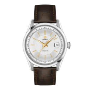 Orologio uomo Tissot Visodate bracciale in pelle marrone e quadrante Argento t157.407.16.031.00