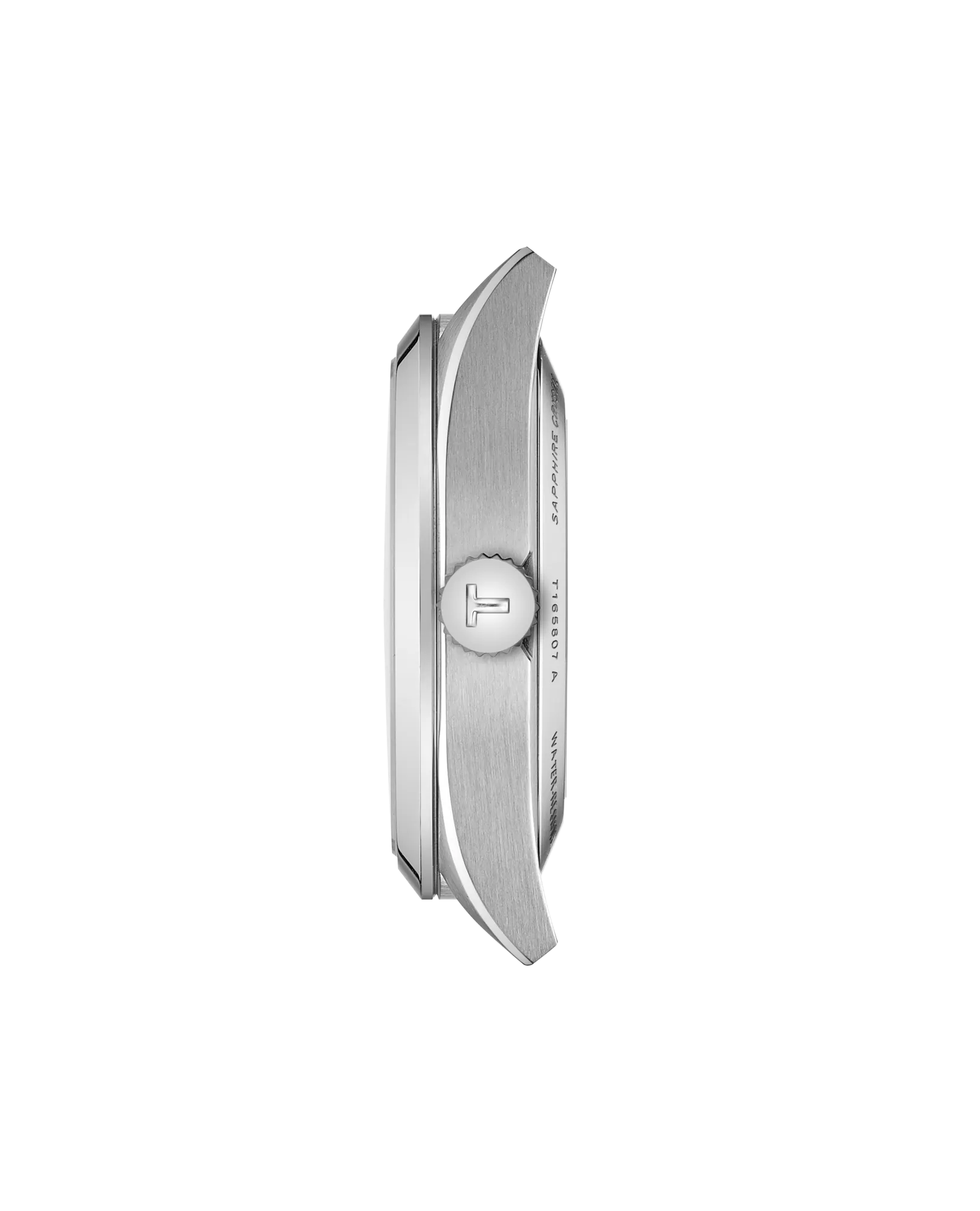 vista laterale spessore e corona orologio tissot gentleman 38mm