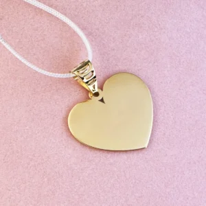 ciondolo a cuore in oro giallo 9 carati personalizzabile con incisione p1n2ou