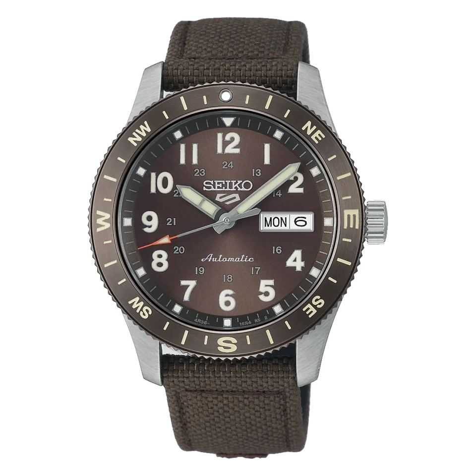 Orologio Seiko 5 Sports Field 41mm quadrante marrone sunray numeri arabi hdb009k1
