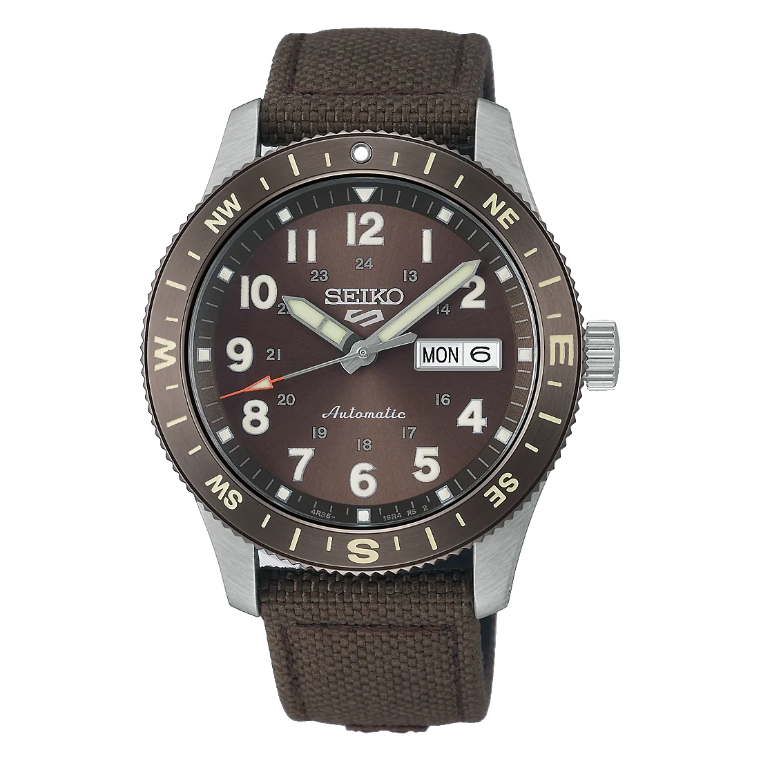 Orologio Seiko 5 Sports Field 41mm quadrante marrone sunray numeri arabi hdb009k1