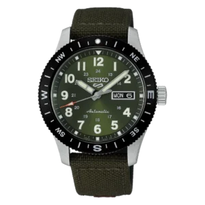 orologio uomo automatico seiko 5 sports field verde militare con bussola HDB008K1