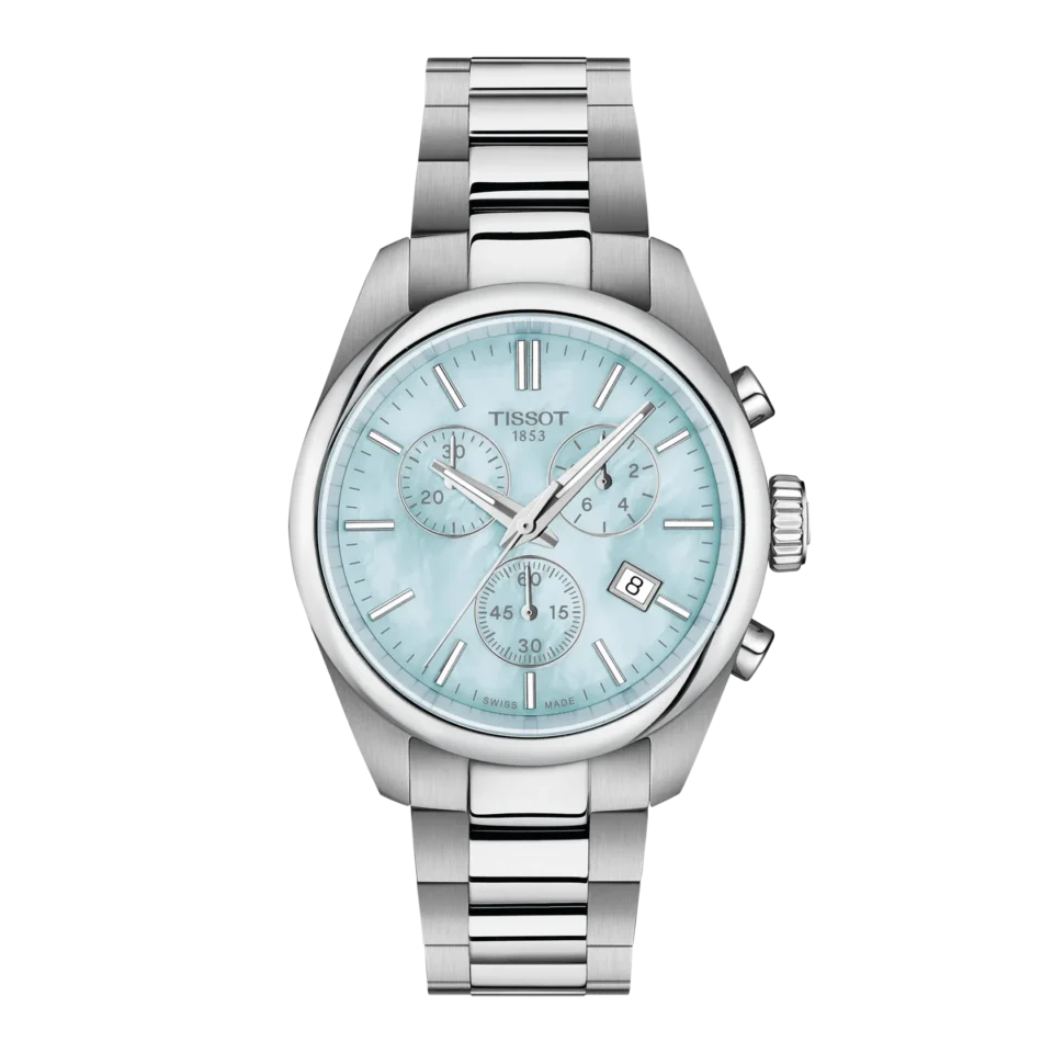 orologio tissot pr100 crono 36 mm madreperla azzurra t150.217.11.131.00