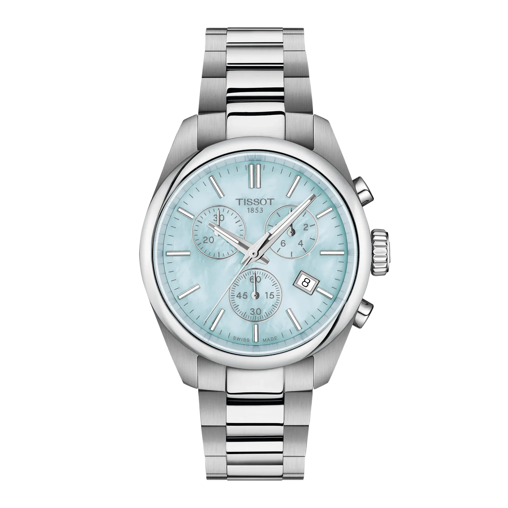 orologio tissot pr100 crono 36 mm madreperla azzurra t150.217.11.131.00