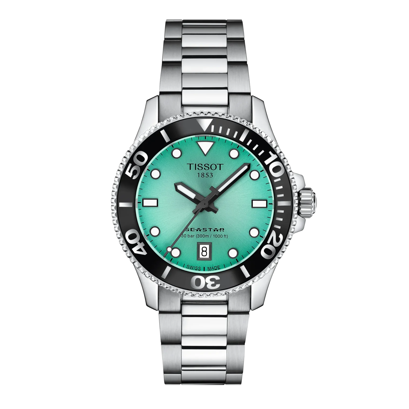 orologio tissot seastar 1000 34 mm turchese T1202101109100
