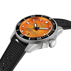 orologio uomo automatico tissot seastar 2000 44mm quadrante arancione cinturino gomma nera T120.907.17.281.00