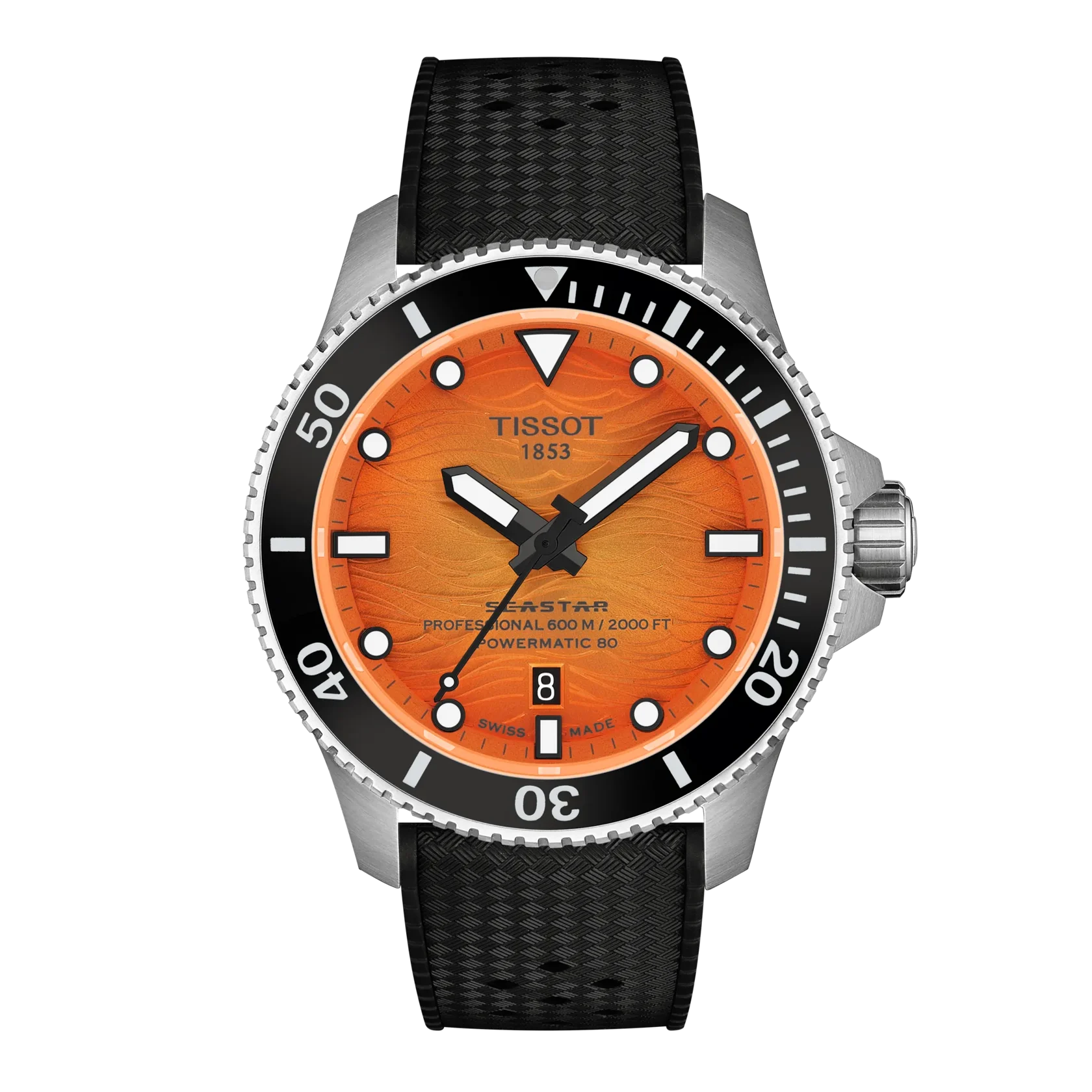 orologio uomo automatico tissot seastar 2000 subacqueo professionale 44mm quadrante arancione T120.907.17.281.00