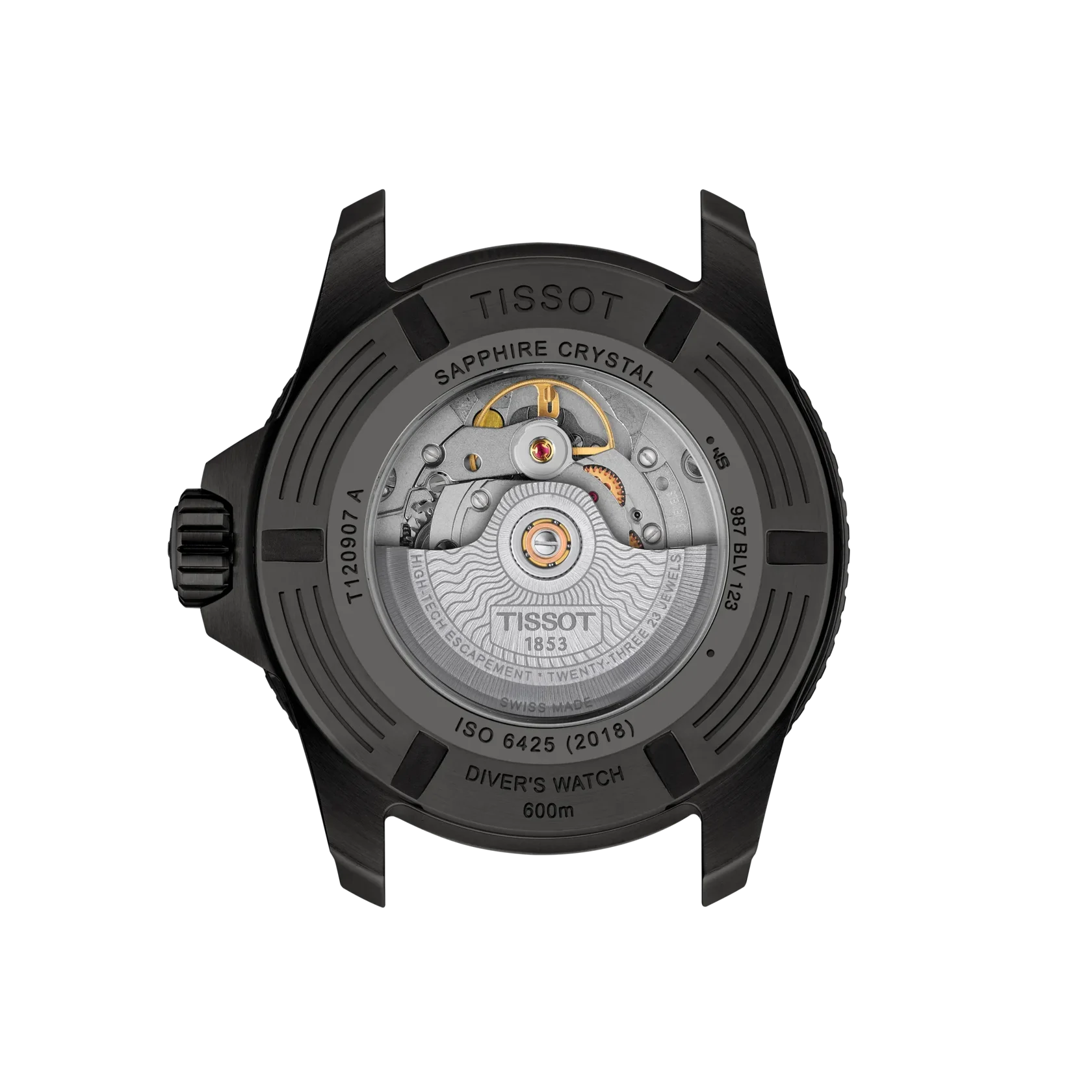 fondello movimento automatico tissot seastar 2000 professionale con PVD nero, T120.907.37.041.00