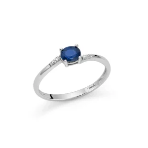 anello miluna oro bianco con zaffiro e diamanti LID3740X