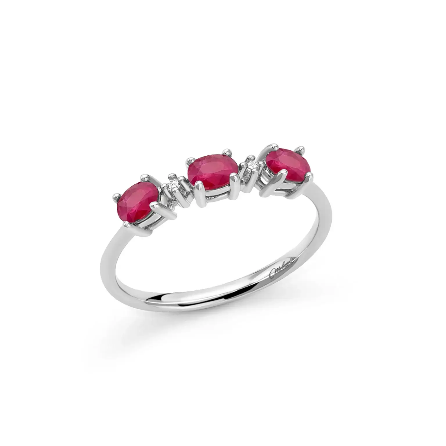 anello trilogi miluna con rubini ovali e diamanti LID3733X