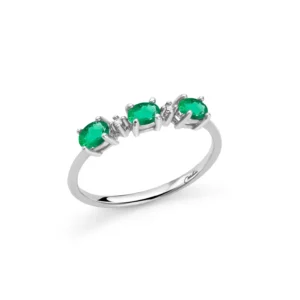anello trilogy miluna oro bianco e smeraldi ovali LID3730X